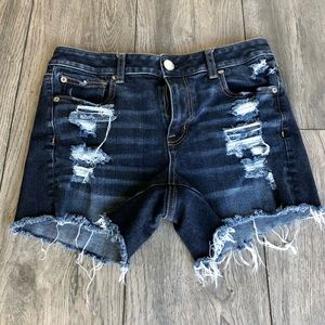 American Eagle High Rise shortie jean shorts